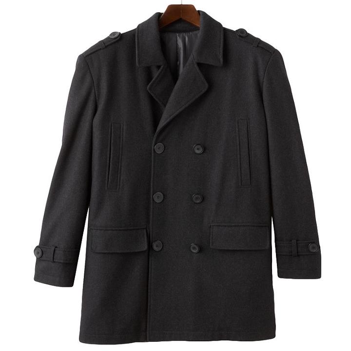 Big & Tall Domini Double-breasted Peacoat, Men's, Size: Xl Tall, Black