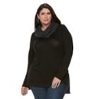 Plus Size Apt. 9&reg; Lurex Crewneck Infinity Scarf Tunic Sweater, Women's, Size: 0x, White Oth