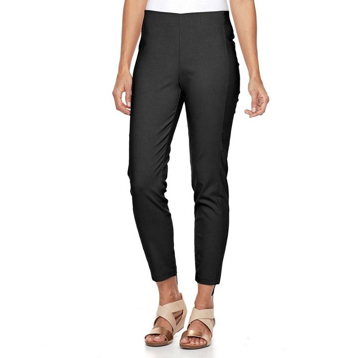 Women's Croft & Barrow&reg; Slim Ankle Pants, Size: 18, Black