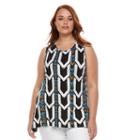 Plus Size Apt. 9&reg; Crochet Trim Shark-bite Tank Top, Women's, Size: 2xl, Black