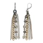 Simply Vera Vera Wang Nickel Free Tri Tone Fringe Drop Earrings, Women's, Lt Brown