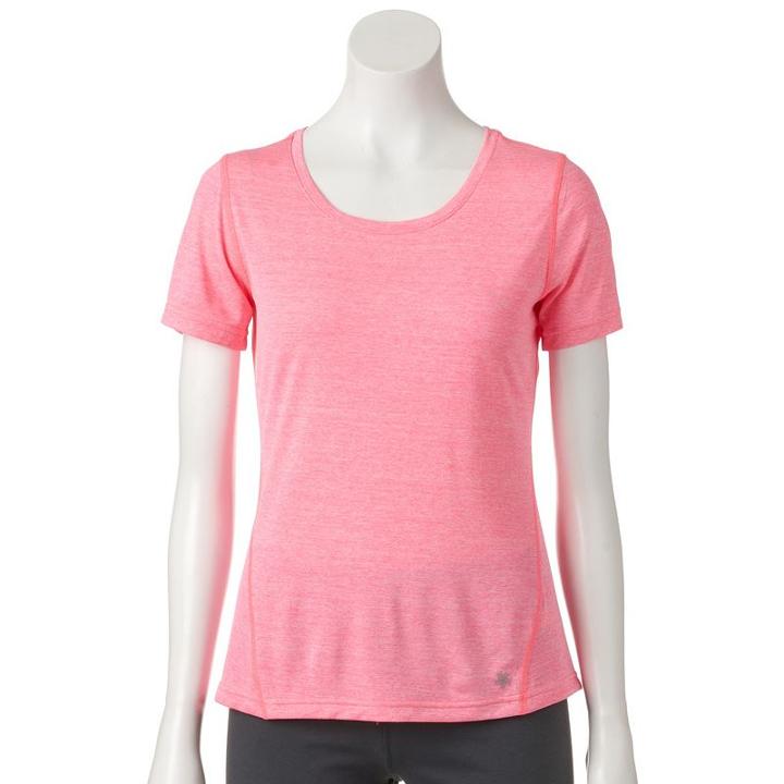 Petite Women's Tek Gear&reg; Base Layer Workout Tee, Size: Xl Petite, Brt Pink