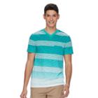 Men's Urban Pipeline&reg; Striped V-neck Tee, Size: Xxl, Turquoise/blue (turq/aqua)