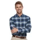Men's Croft & Barrow&reg; Classic-fit Patterned Flannel Button-down Shirt, Size: Xxl, Dark Blue