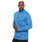 Big & Tall Tek Gear&reg; Athletic-fit Space-dyed Dry Tek Quarter-zip Performance Hoodie, Men's, Size: 4xb, Blue (navy)