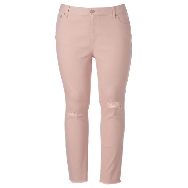 Plus Size Lc Lauren Conrad Midrise Skinny Jeans, Women's, Size: 18 W, Light Pink