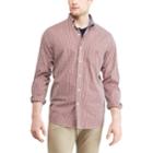 Men's Chaps Regular-fit Stretch Easy-care Button-down Shirt, Size: Large, Red