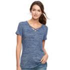 Women's Sonoma Goods For Life&trade; Crisscross Tee, Size: Small, Dark Blue