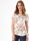 Women's Apt. 9&reg; Knot Hem Tee, Size: Xl, Ivory Floral Terry