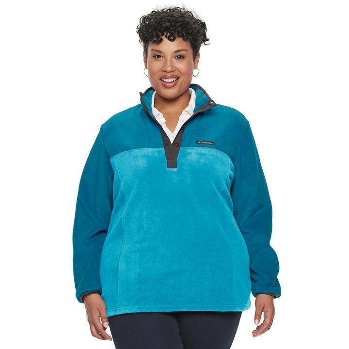 Plus Size Columbia Three Lakes Fleece Pullover Jacket, Women's, Size: 2xl, Turquoise/blue (turq/aqua)