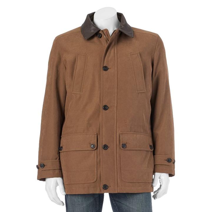 Men's Chaps Flannel-lined Barn Coat, Size: Large, Dark Brown