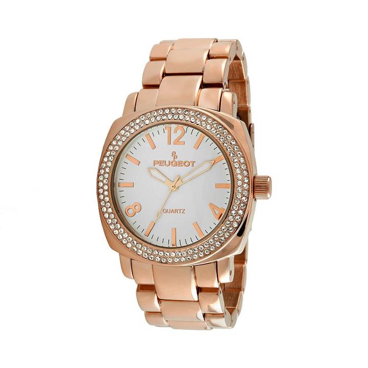Peugeot Women's Crystal Watch - 7075rg, Pink, Durable