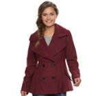 Juniors' J-2 Oxford Wool Double Breasted Jacket, Teens, Size: Xl, Dark Red