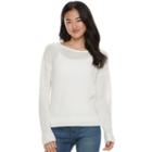 Juniors' So&reg; Cross-back Crewneck Sweater, Teens, Size: Medium, White Oth