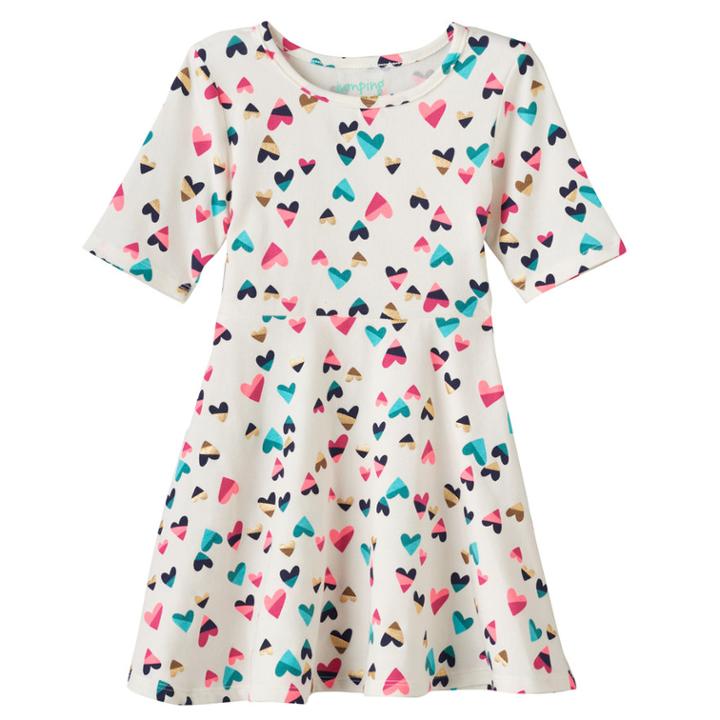 Toddler Girl Jumping Beans&reg; Foiled Skater Dress, Size: 3t, White Oth