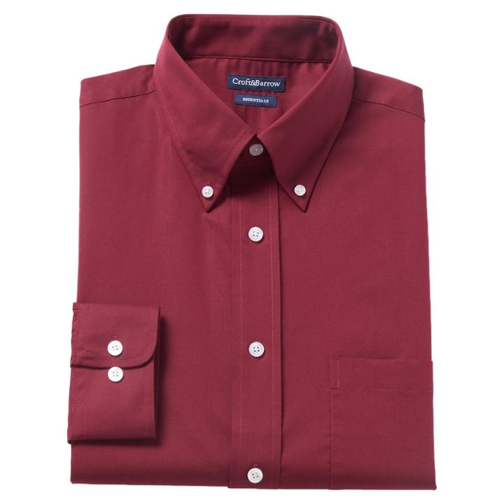 Big & Tall Croft & Barrow Button-down Dress Shirt, Men's, Size: 20 34/5b, Red