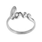 Sterling Silver Love Ring, Women's, Size: 6, Grey