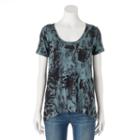 Women's Rock & Republic&reg; High-low Tie-dye Tee, Size: Medium, Med Grey