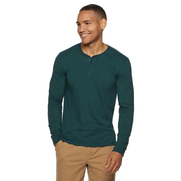 Men's Sonoma Goods For Life&trade; Slim-fit Supersoft Henley, Size: Medium, Med Blue