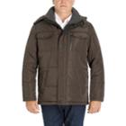 Big & Tall Men's London Fog Towne Quilted Hooded Parka, Size: 3xl Tall, Dark Brown