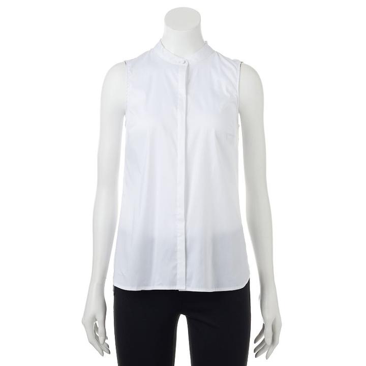 Women's Apt. 9&reg; Sleeveless Shirt, Size: Xs, White