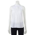 Women's Apt. 9&reg; Sleeveless Shirt, Size: Xs, White