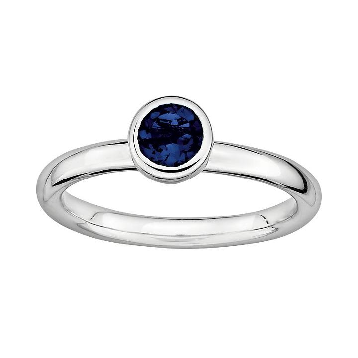 Stacks And Stones Sterling Sterling Silver Lab-created Sapphire Stack Ring, Women's, Size: 10, Grey