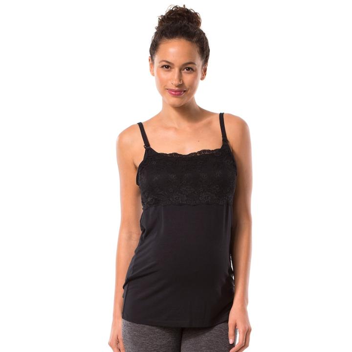 Maternity Pip & Vine By Rosie Pope Lace Nursing Cami, Women's, Size: Xl-mat, Black