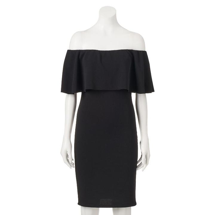 Juniors' Almost Famous Off The Shoulder Shift Dress, Girl's, Size: Xl, Black