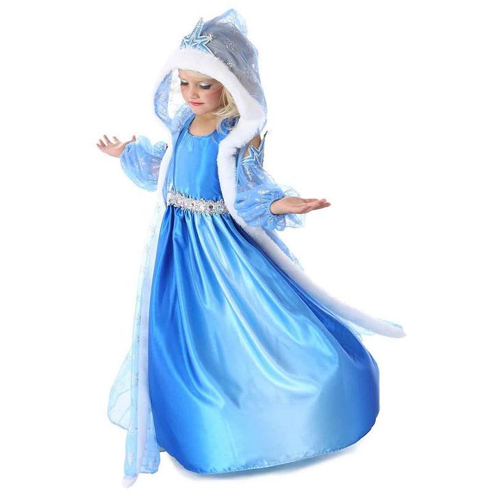Snow Queen Gown And Cape Costume - Kids, Girl's, Size: 10, Blue