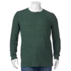 Big & Tall Sonoma Goods For Life&trade; Heathered Thermal Henley, Men's, Size: 3xb, Dark Green
