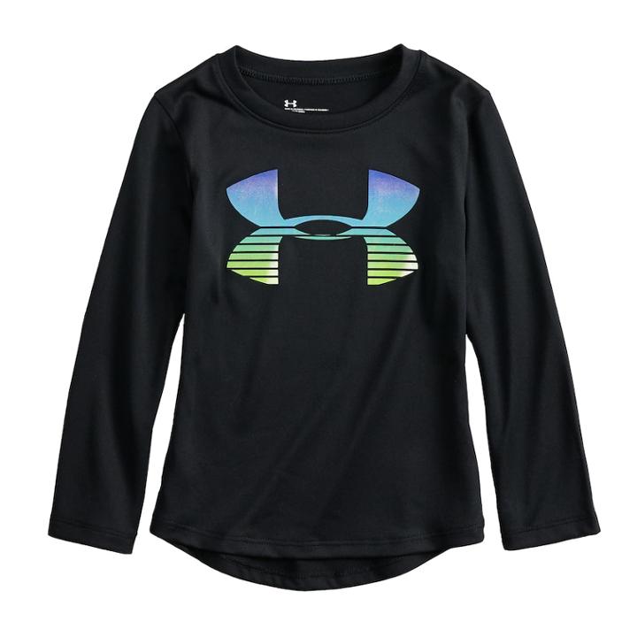 Toddler Girl Under Armour Logo Graphic Long-sleeve Tee, Size: 3t, Black