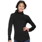 Juniors' So&reg; Long Sleeve Turtleneck Top, Teens, Size: Medium, Black