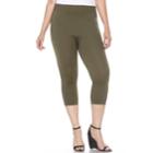 Plus Size White Mark Capri Leggings, Women's, Green