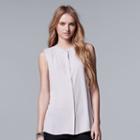 Women's Simply Vera Vera Wang Smocked Shoulder Blouse, Size: Medium, Brt Purple