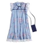Girls 7-16 Beautees Floral Illusion Dress With Purse, Size: 8, Blue