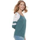 Juniors' So&reg; Lace-up Shoulder Baseball Tee, Teens, Size: Large, Turquoise/blue (turq/aqua)