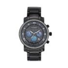 Akribos Xxiv Men's Lux Diamond Stainless Steel Chronograph Watch, Black