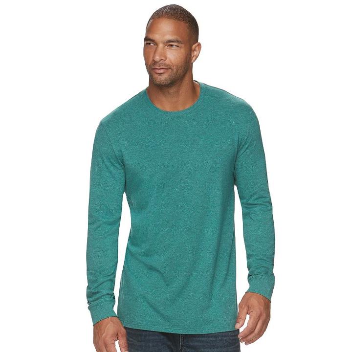 Big & Tall Sonoma Goods For Life&trade; Flexwear Slim-fit Stretch Crewneck Tee, Men's, Size: M Tall, Dark Green
