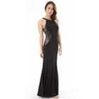 Juniors' Iz Byer Beaded Halter Maxi Prom Dress, Teens, Size: 11, Black