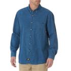 Men's Dickies Denim Button-down Work Shirt, Size: Xxl, Blue