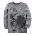 Boys 4-8 Carter's Bear Feed Me Long Sleeve Top, Size: 5, Light Grey