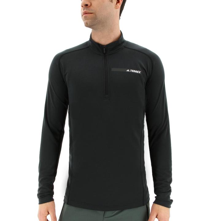 Men's Adidas Outdoor Climaliteterrex Tracerocker Half-zip Performance Pullover, Size: Small, Black