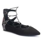 Jennifer Lopez Women's Ghillie Pointed-toe Flats, Size: 7.5, Black