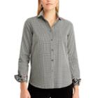 Women's Chaps Striped Button-down Shirt, Size: Xl, Black