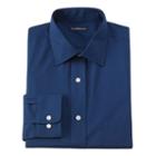 Men's Croft & Barrow&reg; Fitted Solid Broadcloth Dress Shirt, Size: 16-32/33, Blue