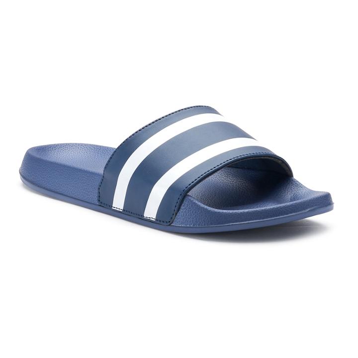 Men's Sport Slide Sandals, Size: Medium, Blue (navy)