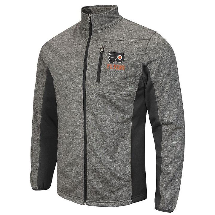 Men's Philadelphia Flyers Space-dye Full-zip Fleece Jacket, Size: Xxl, Grey