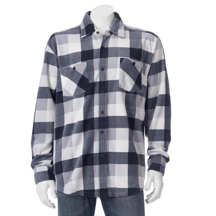 Men's Victory Rugged Wear Microfleece Button-down Shirt Jacket, Size: Small, Grey Other