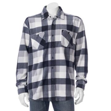 Men's Victory Rugged Wear Microfleece Button-down Shirt Jacket, Size: Small, Grey Other